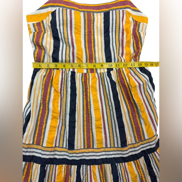 LOFT Striped Tiered Maxi Dress Sleeveless Square Neck S 2 Yellow striped.  E86 - Picture 15 of 15